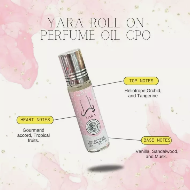 Yara Perfume Oil by Ard Al Zaafran | Pack of 3 | 10ml Each