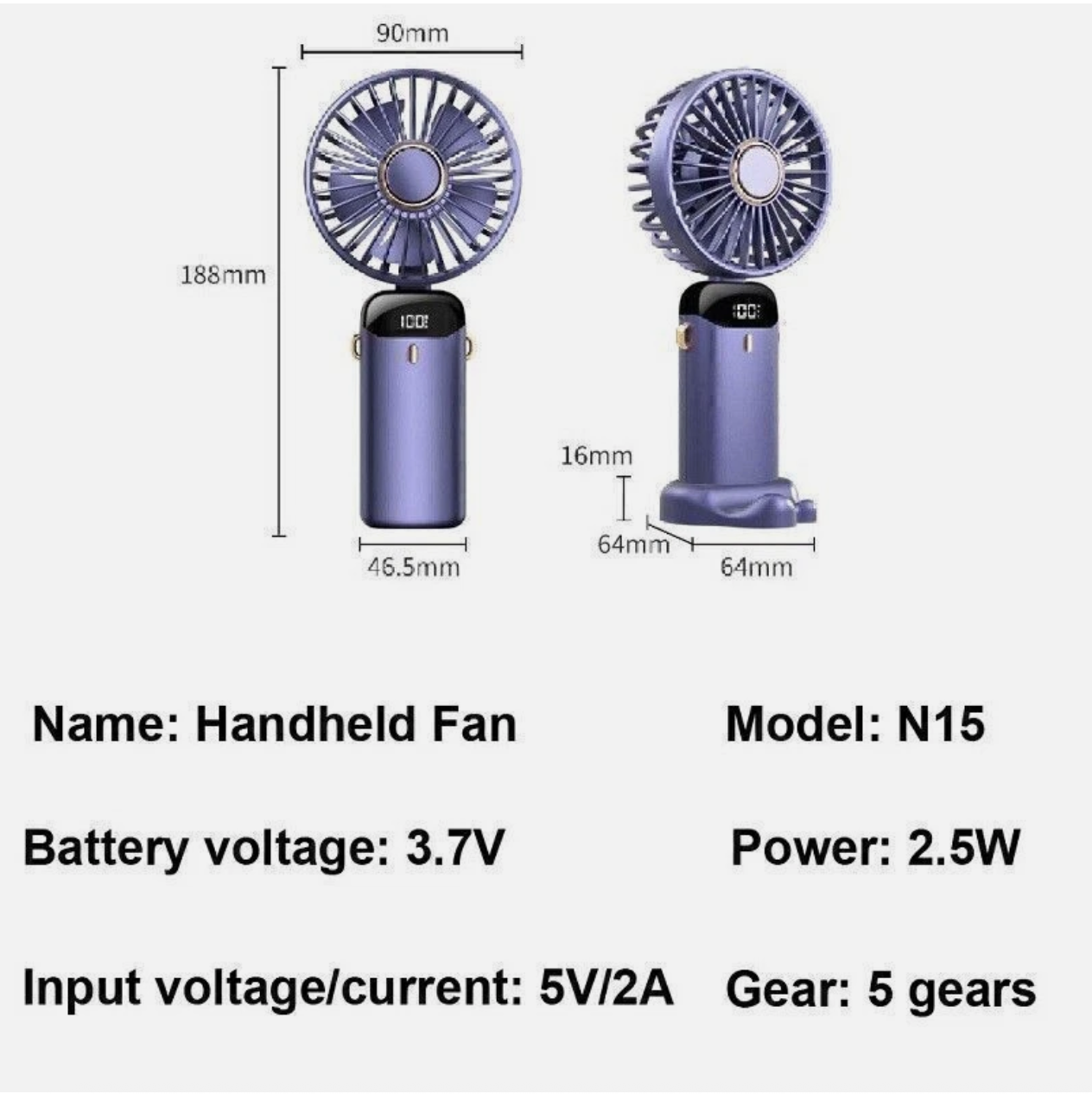 Portable Handheld Fan | 10000mAh Travel Size | UK Stock SAME DAY DISPATCH!