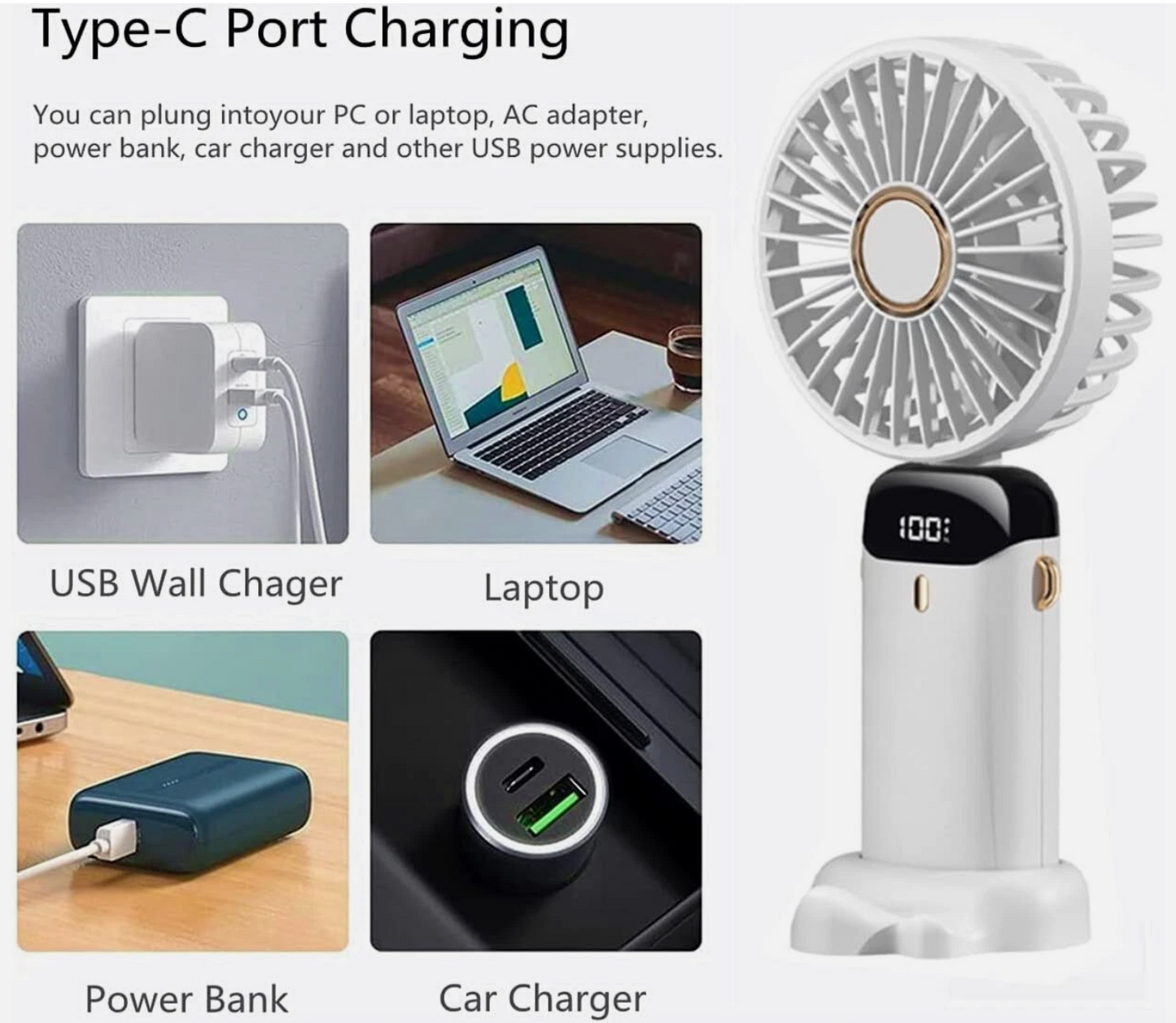 Portable Handheld Fan | 10000mAh Travel Size | UK Stock SAME DAY DISPATCH!