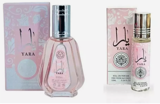 Yara 2 Perfume Set by Lattafa | 10ml Roll-on + 50ml Spray | Eau De Parfum