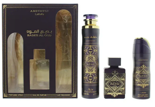 Badee Al Oud Amethyst | 3 Piece Gift Set Collection by Lattafa